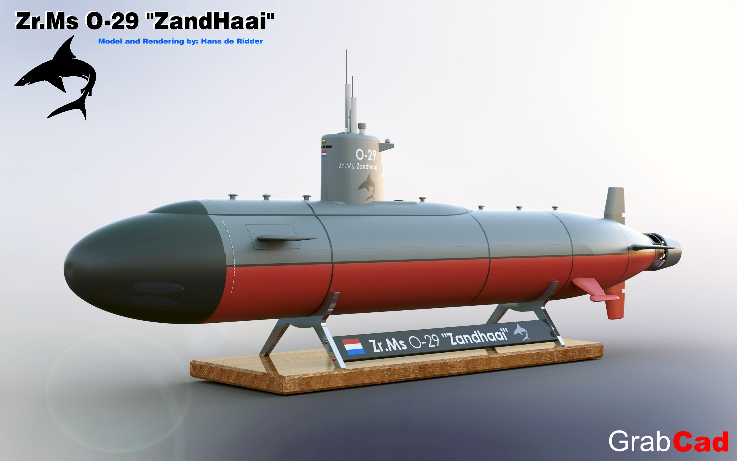 荷兰潜艇Zr . ms . O-29“zand hai”的模型